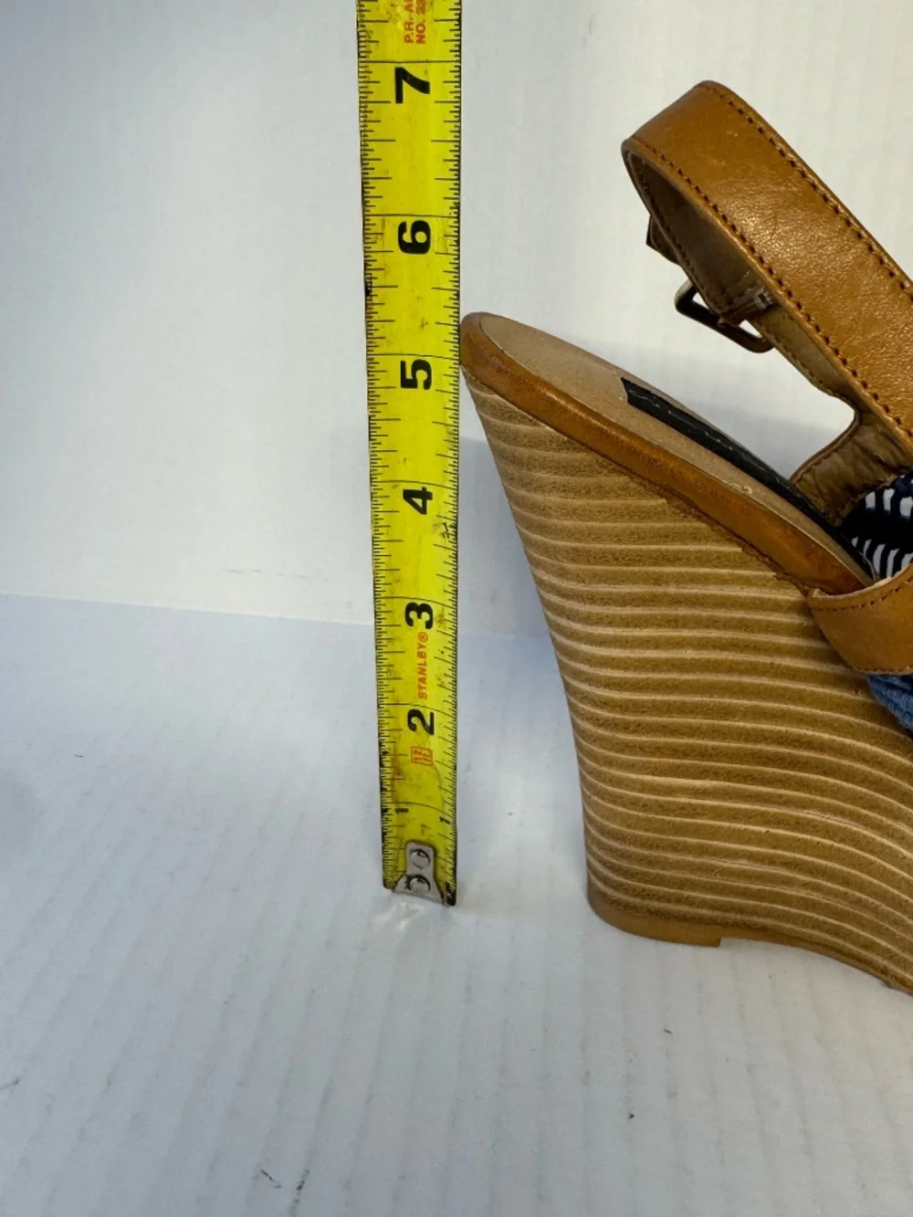 Steve Madden Blue Macramé Wedge Sandals Size 6 Resort Boho Platform Heels